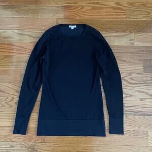 Minnie Rose Crewneck Sweater Womens Small Navy Blue Classic Cotton Blend